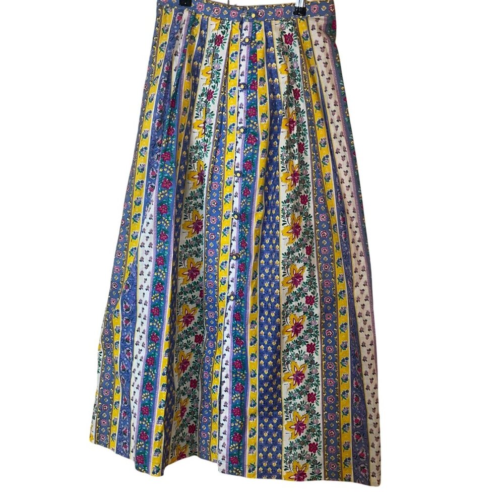 Bonnie Boynton Vintage Womens Skirt Size Small Multicolor Prairie Pure Cotton